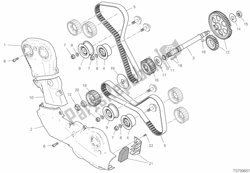 All parts for the Timing System of the Ducati Multistrada 950 S Touring USA 2020